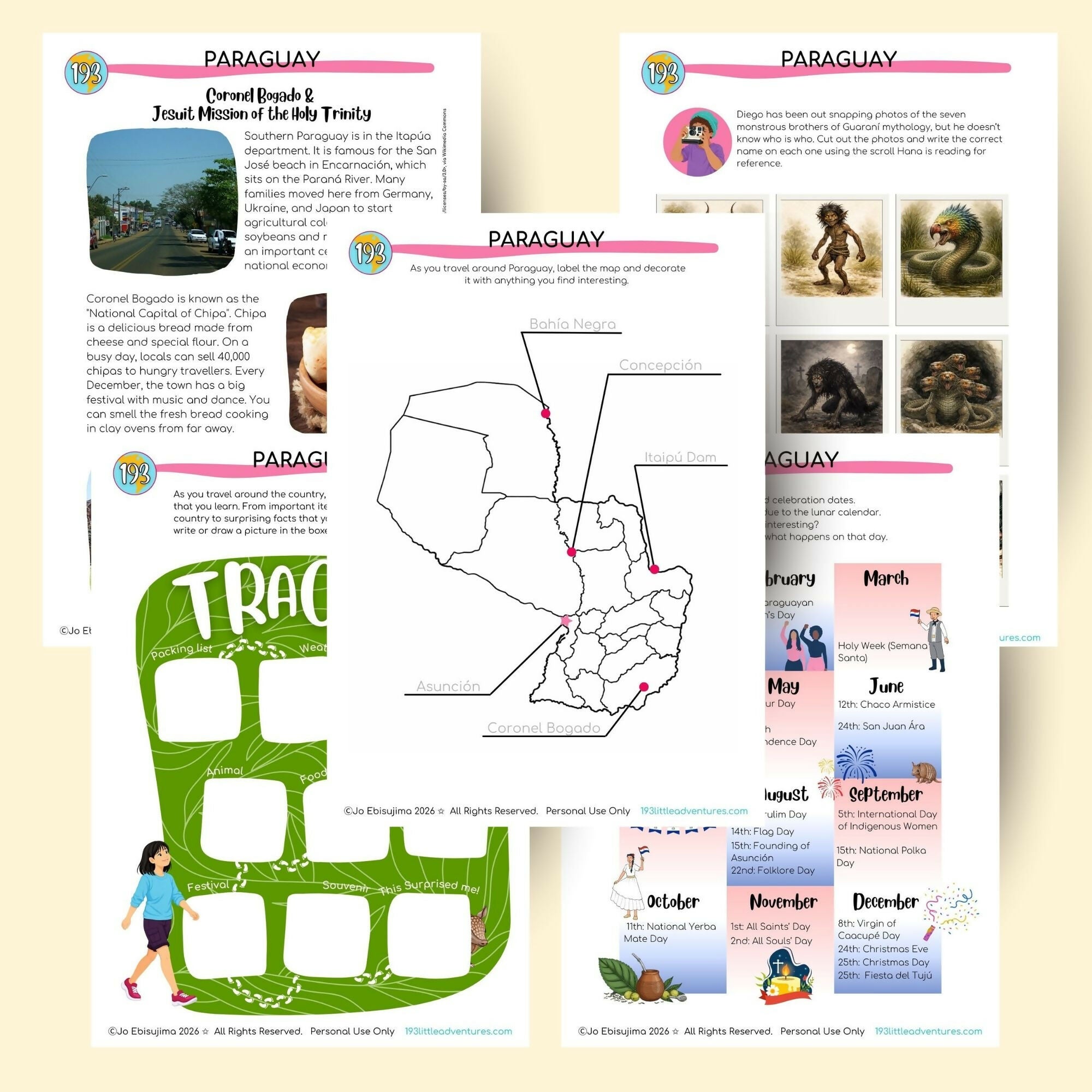 Paraguay Unit Study: Montessori Geography & Culture Activity Pack