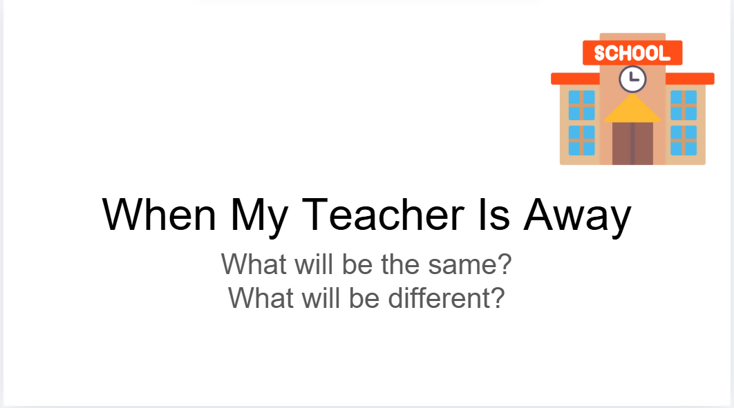 When My Teacher Is Away | Substitute Teacher Social Story | Editable PowerPoint