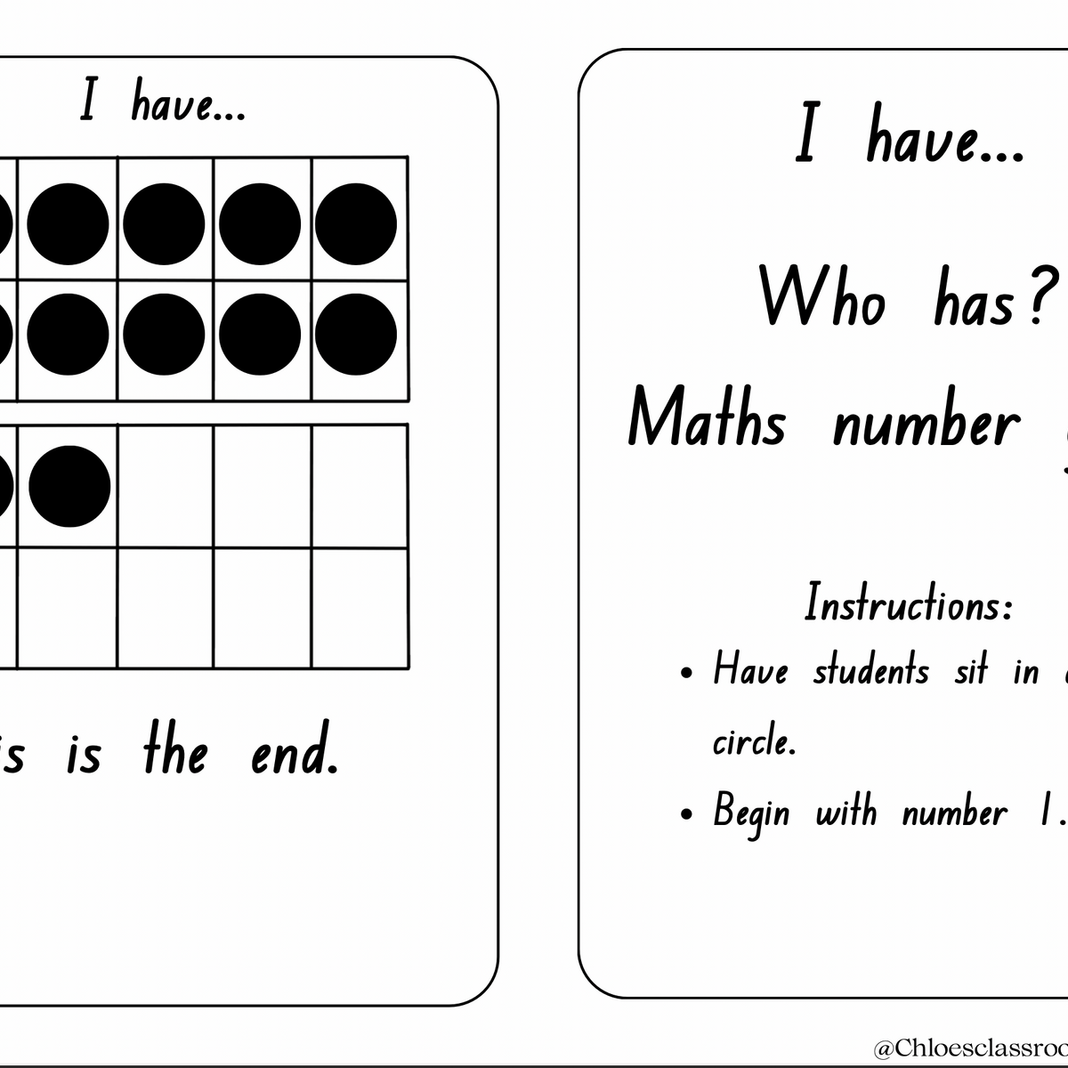 I have, who has? Math number game – SHAREIFY