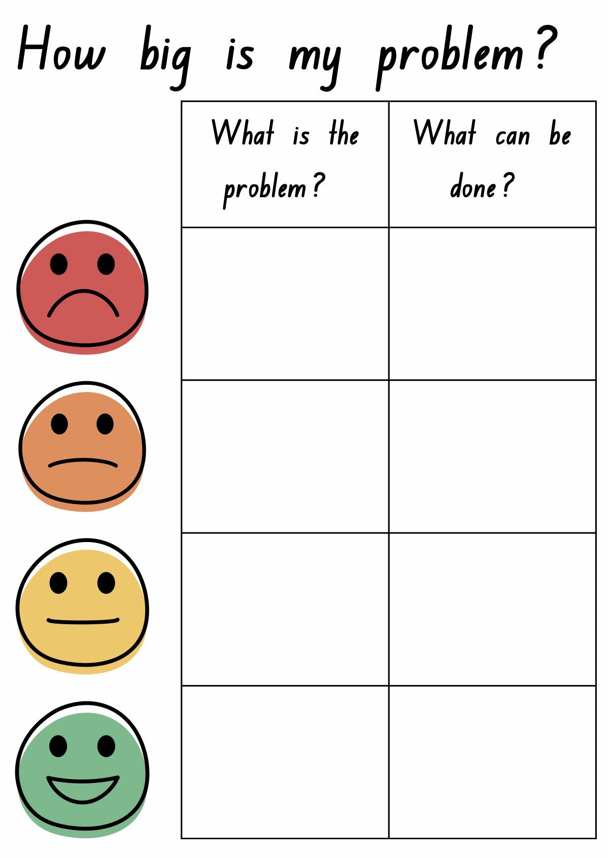 How Big Is My Problem? — Free Social-Emotional Learning Resource Suitable for: Foundation – Year 6 | Printable
