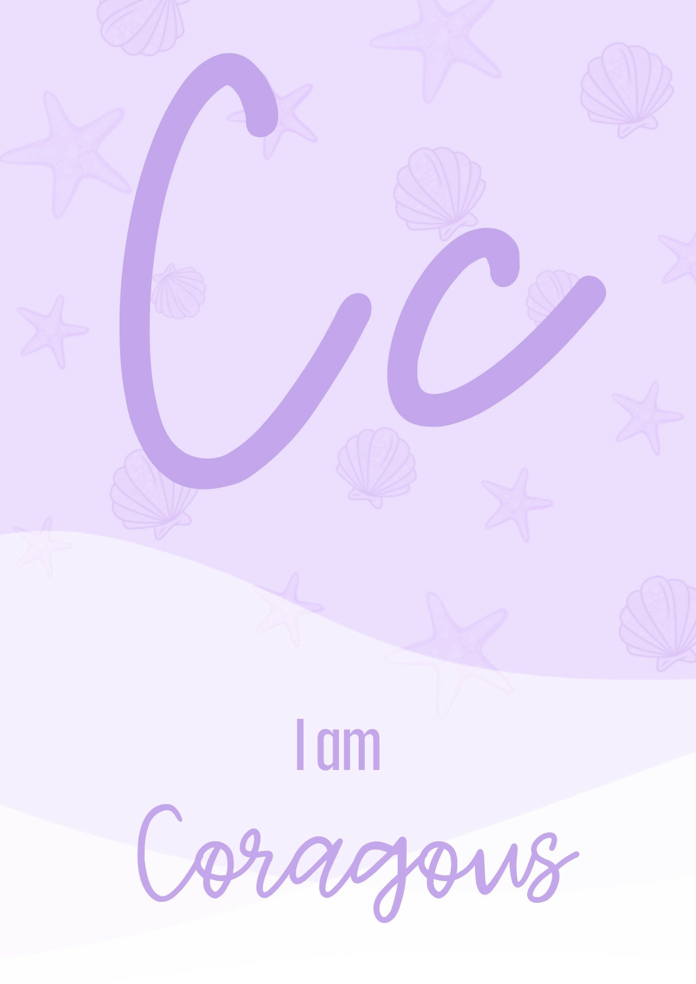 Alphabet Affirmation Posters "I am" - Sweet Tides Pastel Ocean Decor
