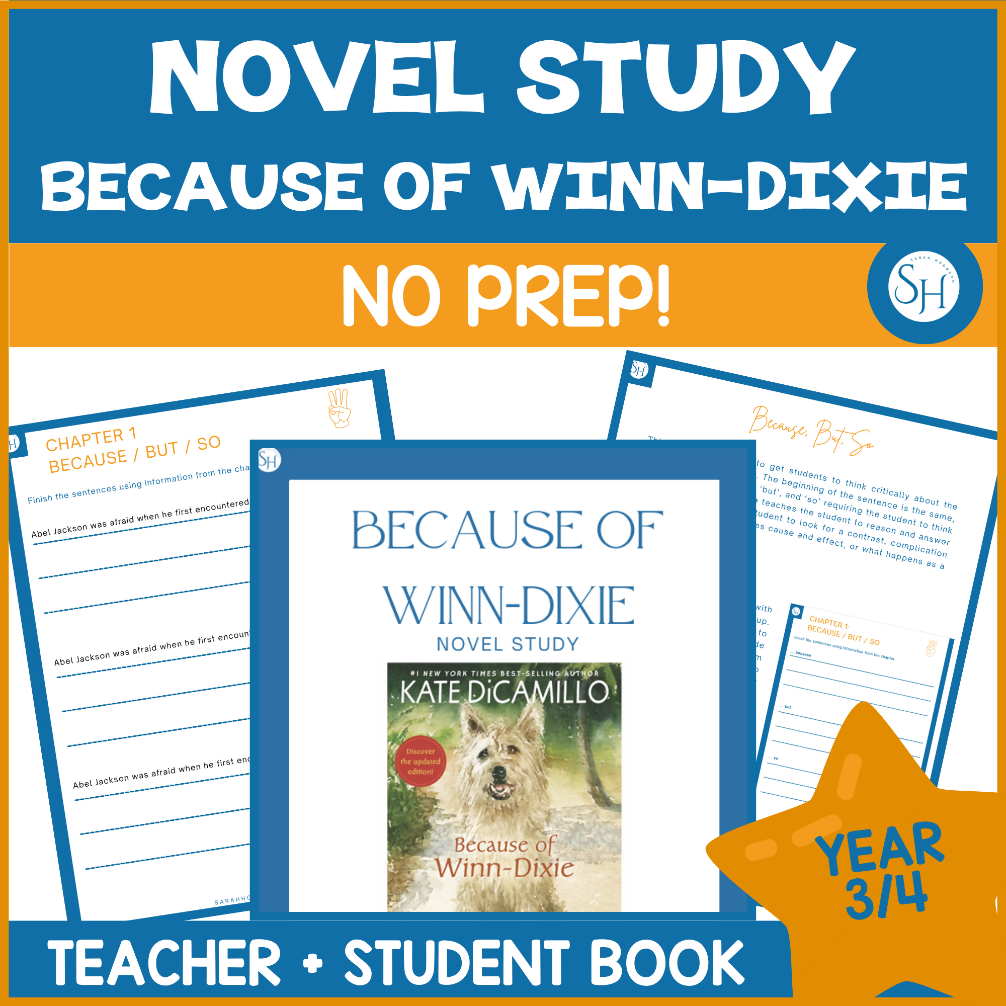 Because of Winn-Dixie Novel Study | Years 3–4 | Teacher + Student Booklet | TWR-Aligned