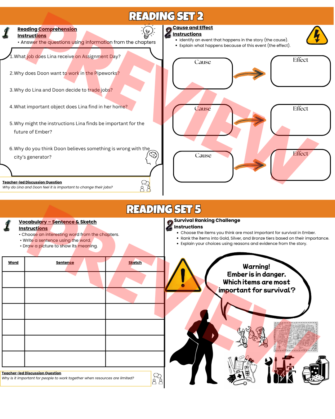 The City of Ember Novel Study Unit | Reading Comprehension & Activities | Years 4–8 PDF |