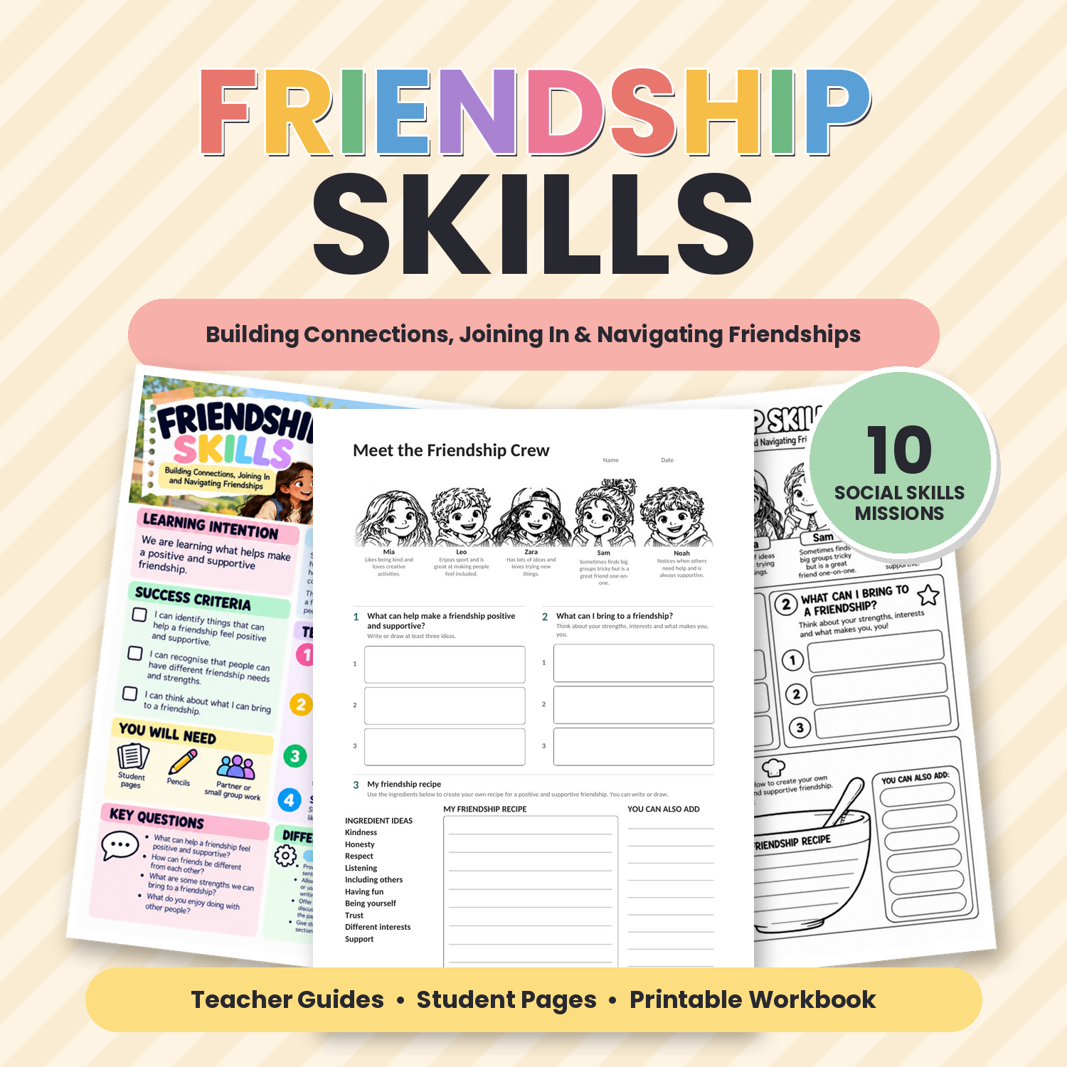 Friendship Skills Activities | 10 Social Skills Lessons & Worksheets | SEL