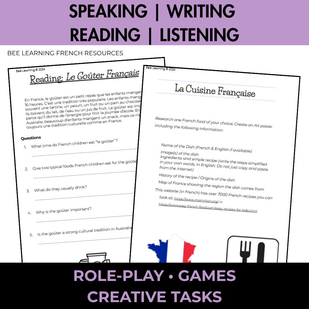 French Body Parts & Healthy Habits Activities | Beginner French Unit | Year 7–8