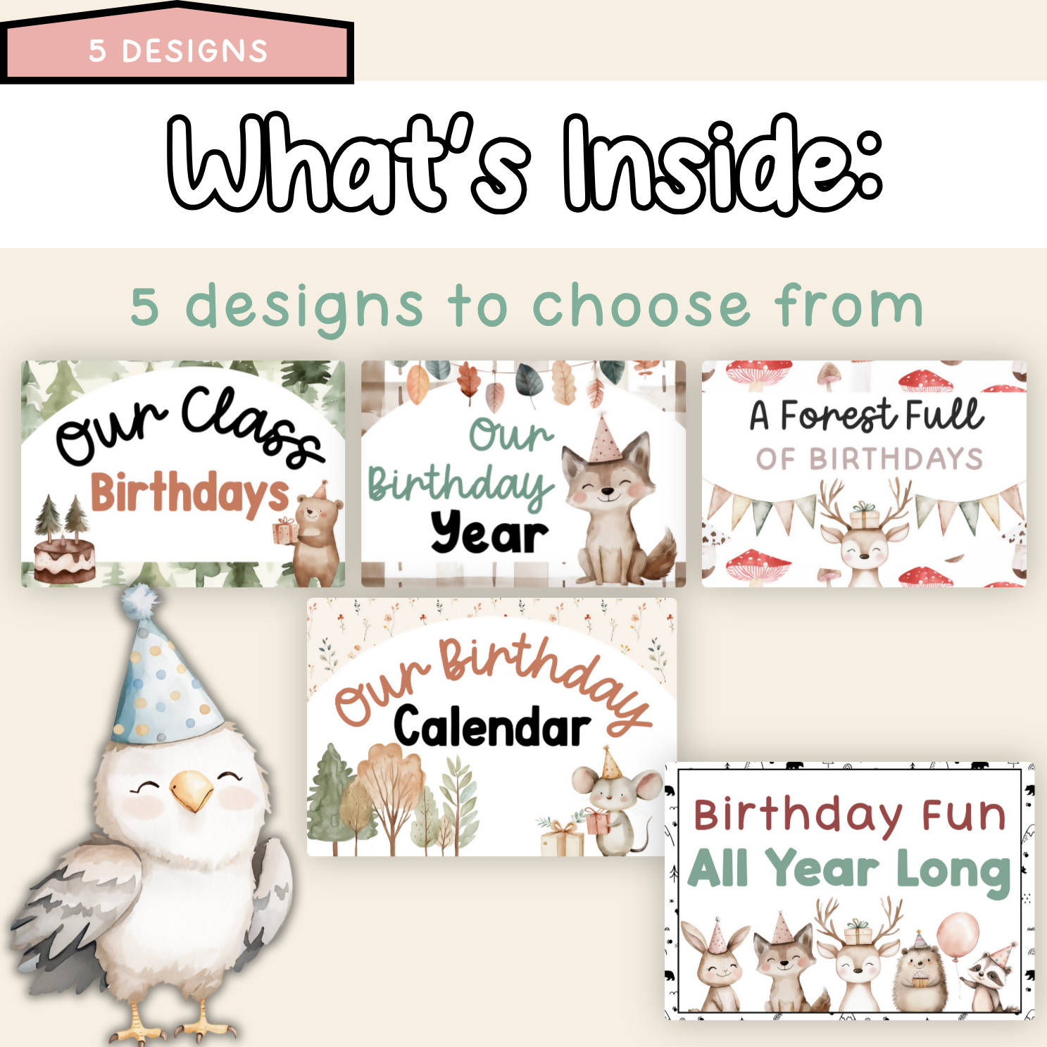Forest Friends Birthday Board | Editable Birthday Pack Decor Woodlands