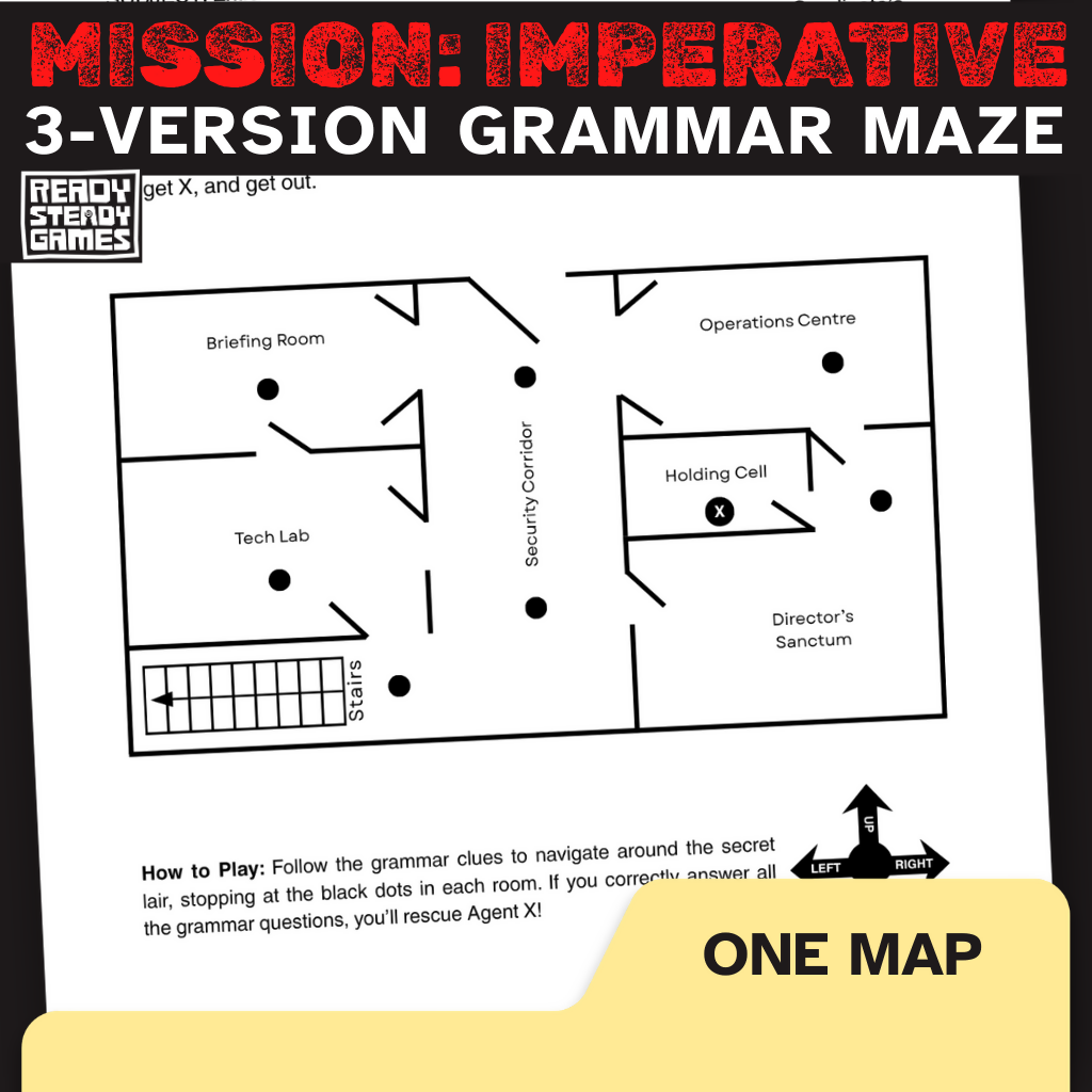 Spy Grammar Maze | Self-Checking English Game | 3 Versions | Years 5–6