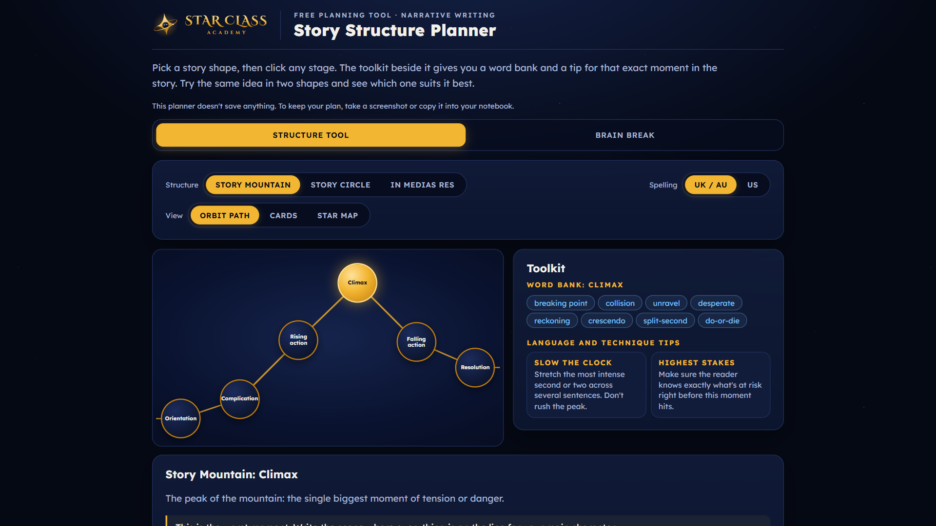 FREE Story Structure Planner | Story Mountain Graphic Organiser | Years 6 to 10