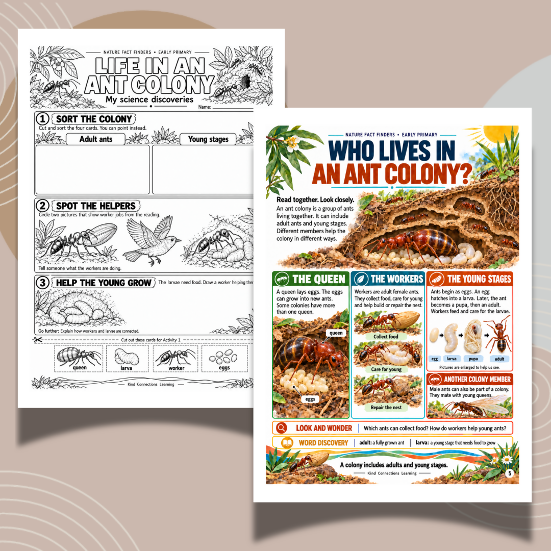 Nature Fact Finder Reading Responses: An Ant's Busy Day