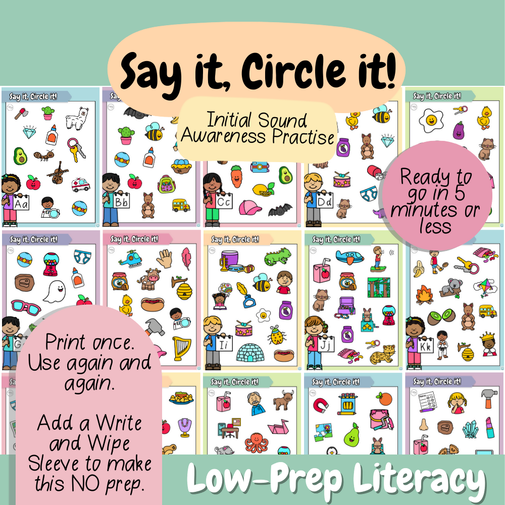 Say It, Circle It | Independent Phonemic Awareness Practise | Foundation