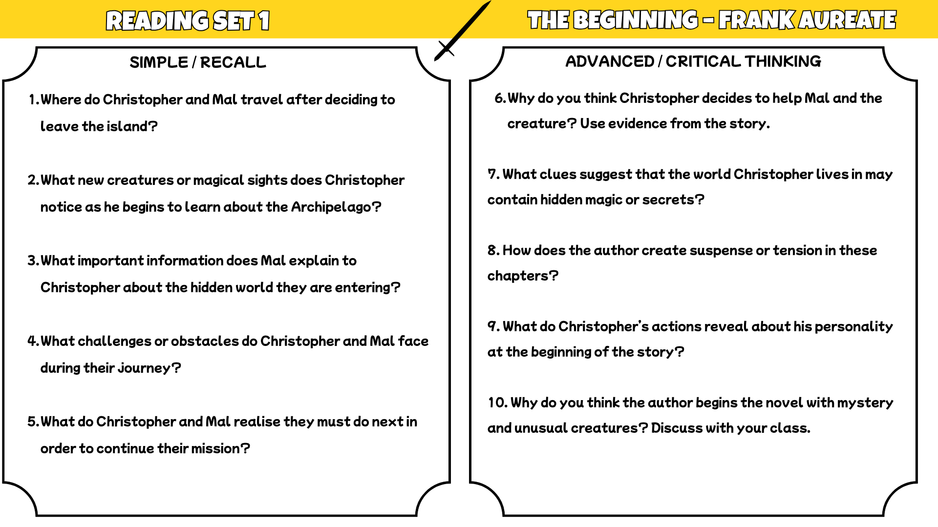 Impossible Creatures Reading Comprehension Questions & Answers | Printable Worksheets PDF | 10 Reading Sets | Grades 3–6