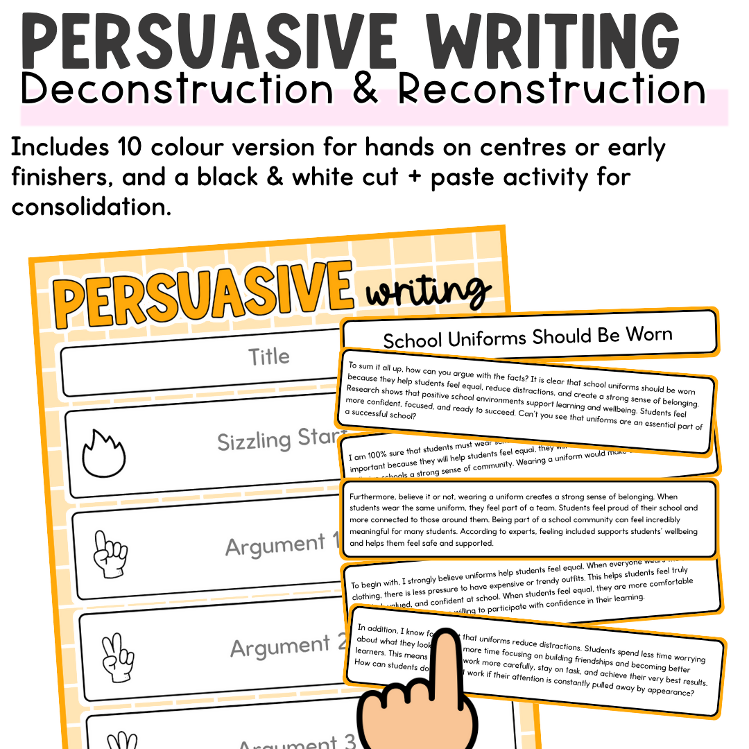 Persuasive Writing Reconstruction I Opinion Writing Structure and Language