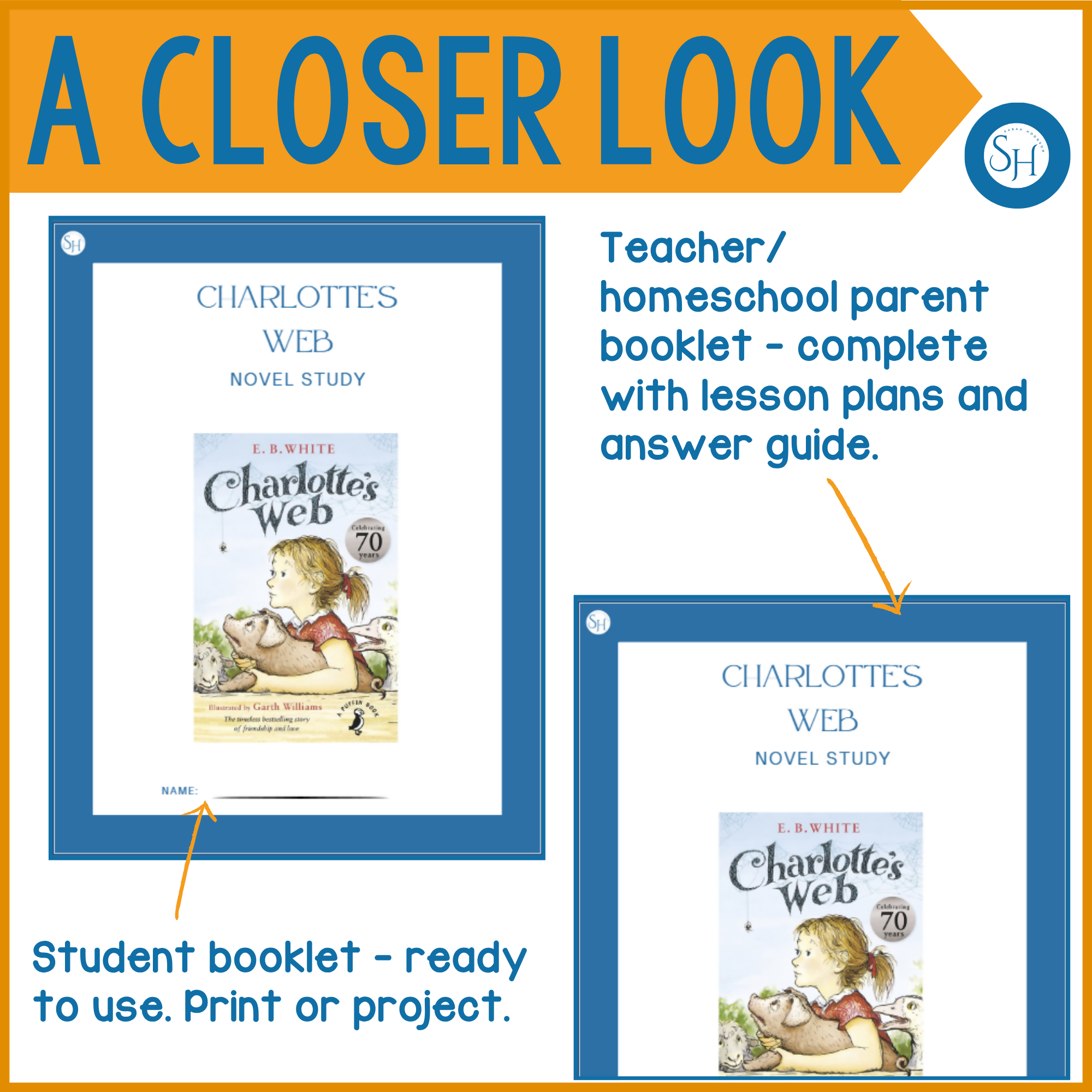 Charlotte’s Web Novel Study | Years 3–4 | Teacher + Student Booklet | TWR-Aligned