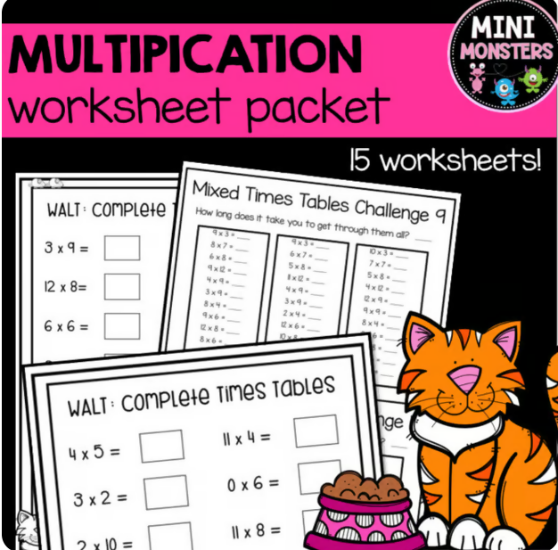 Mixed Times Tables Worksheets | Multiplication Fluency 0 to 12 | Australian Curriculum
