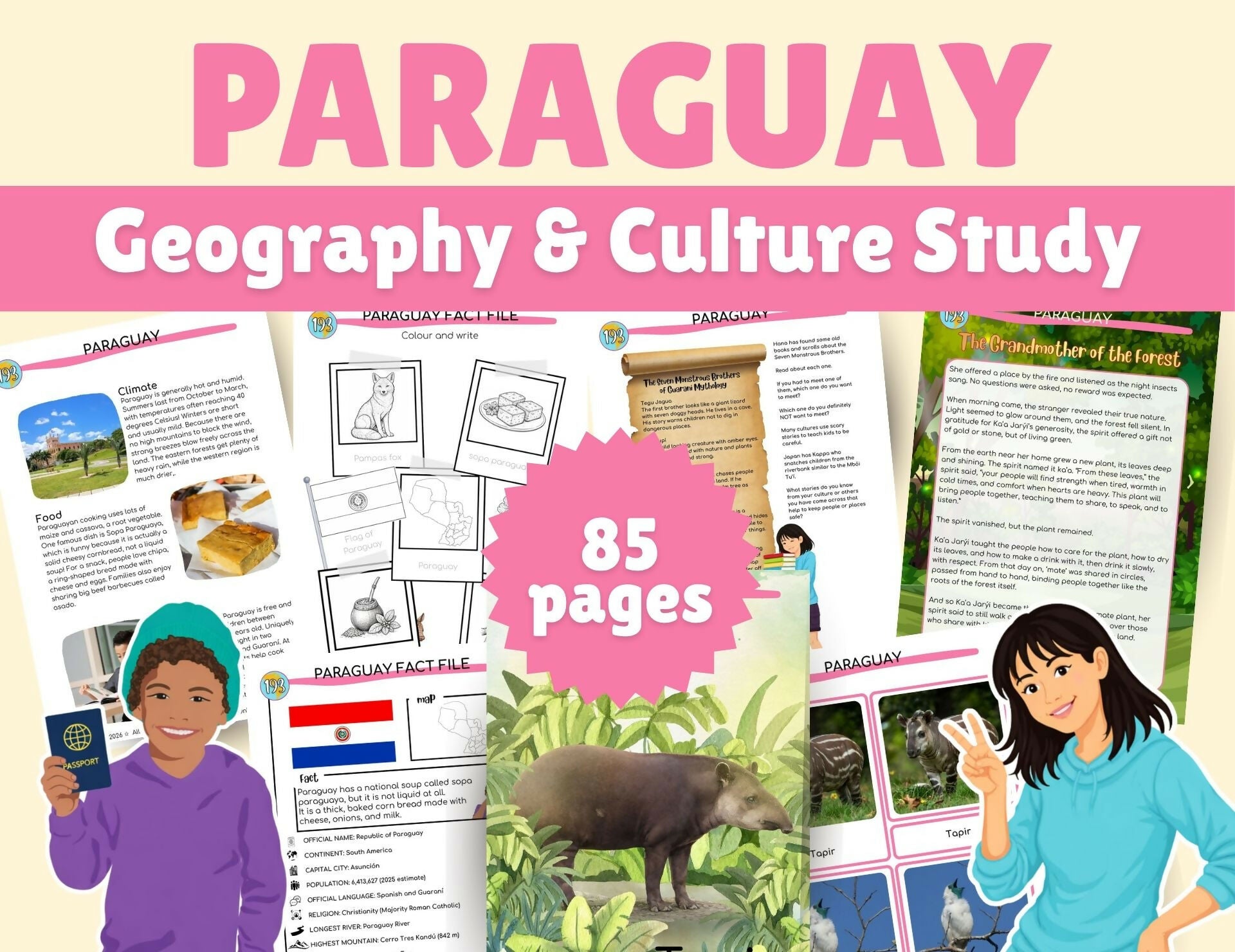 Paraguay Unit Study: Montessori Geography & Culture Activity Pack