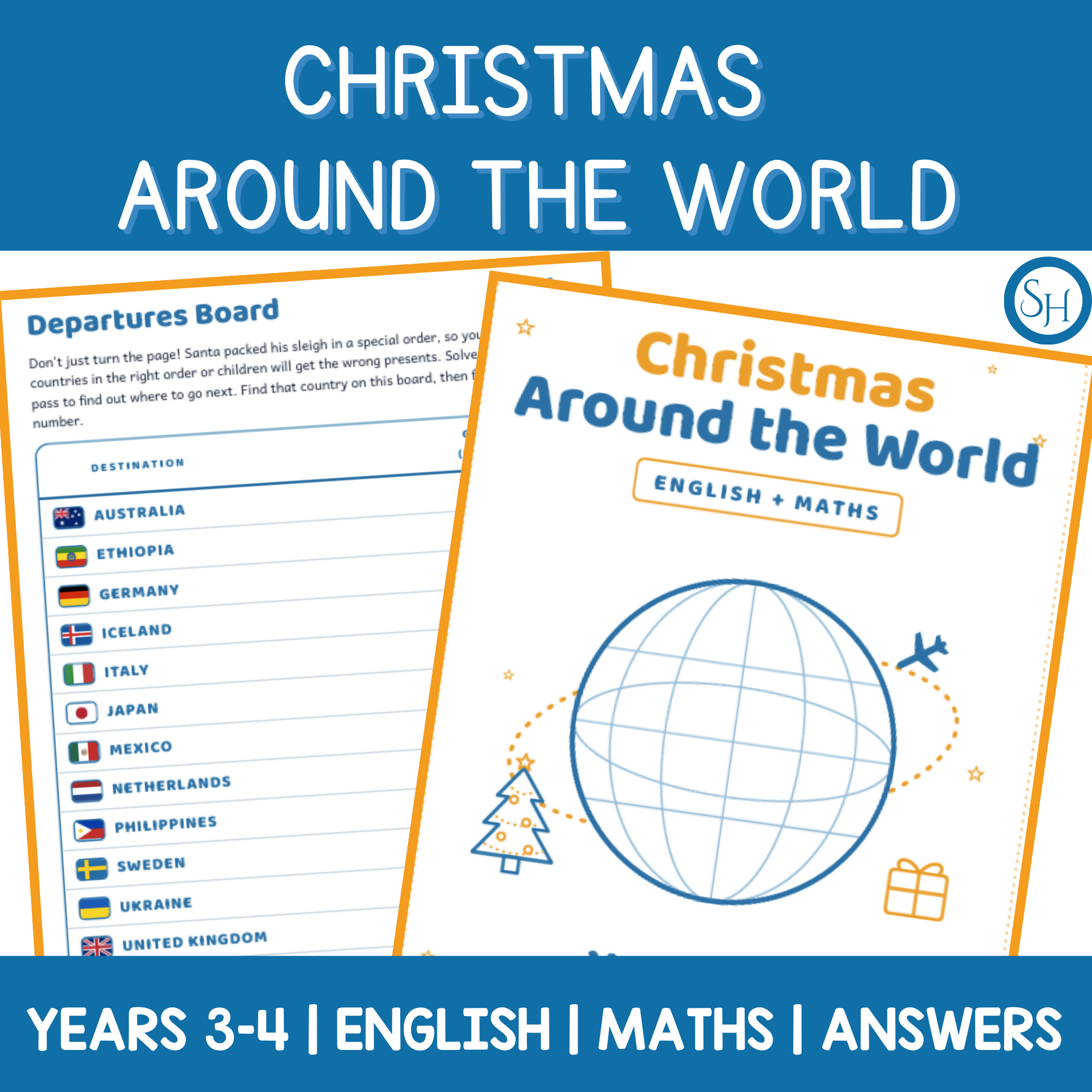 Christmas Around the World Activity Booklet | Years 3–4 English and Maths