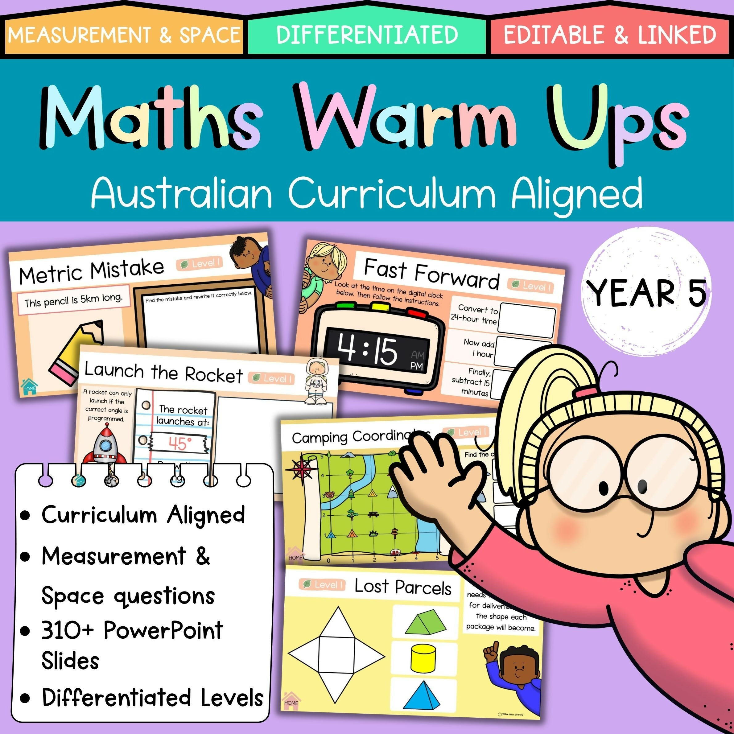 Year 5 Maths Warm Ups I Measurement & Space I Australian Curriculum V9