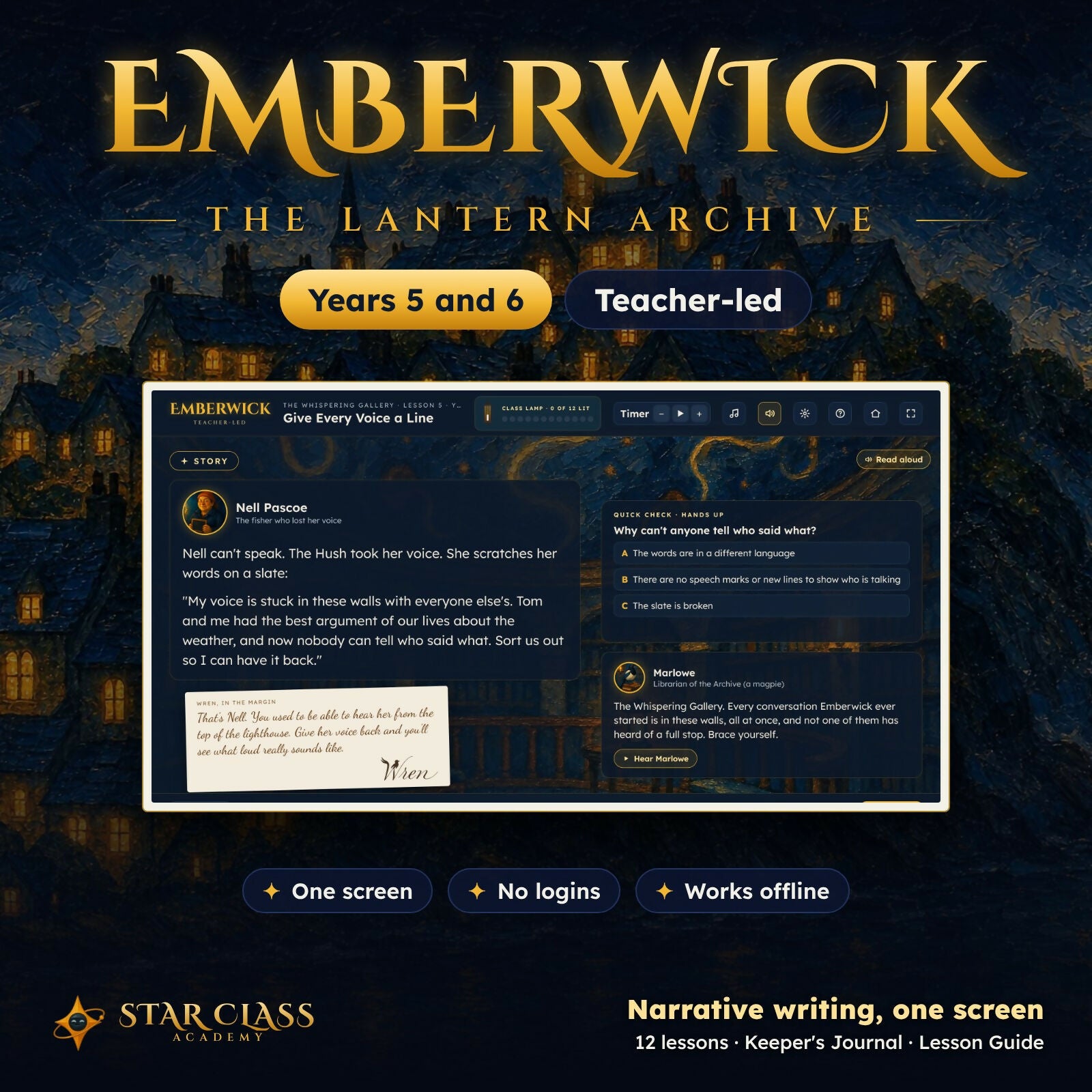 Narrative Writing Unit Years 5 and 6 | No Prep Teacher-Led Lessons | Emberwick