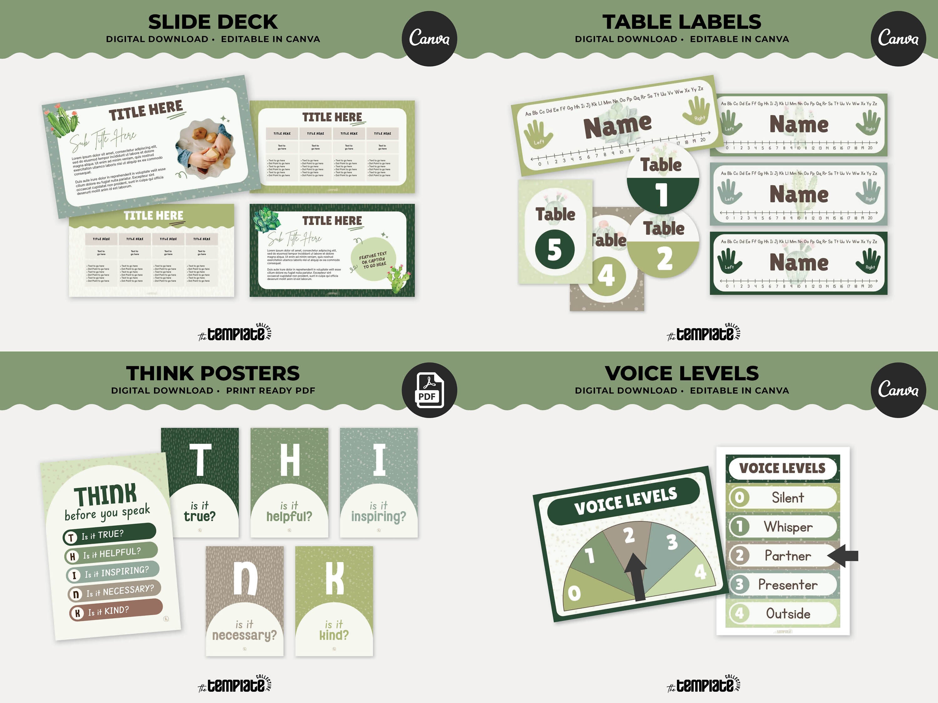 Cactus Cove Classroom Decor Bundle • Boho Cactus Classroom Theme • Bulletin Board Decor • Teacher Resources • Editable & Printable