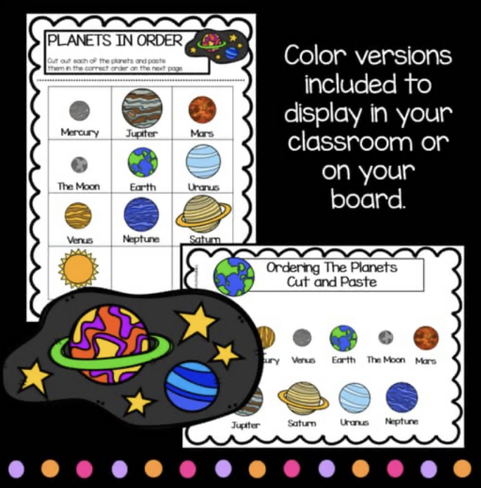 Ordering Planets Worksheets | Year 5 Science | Australian Curriculum