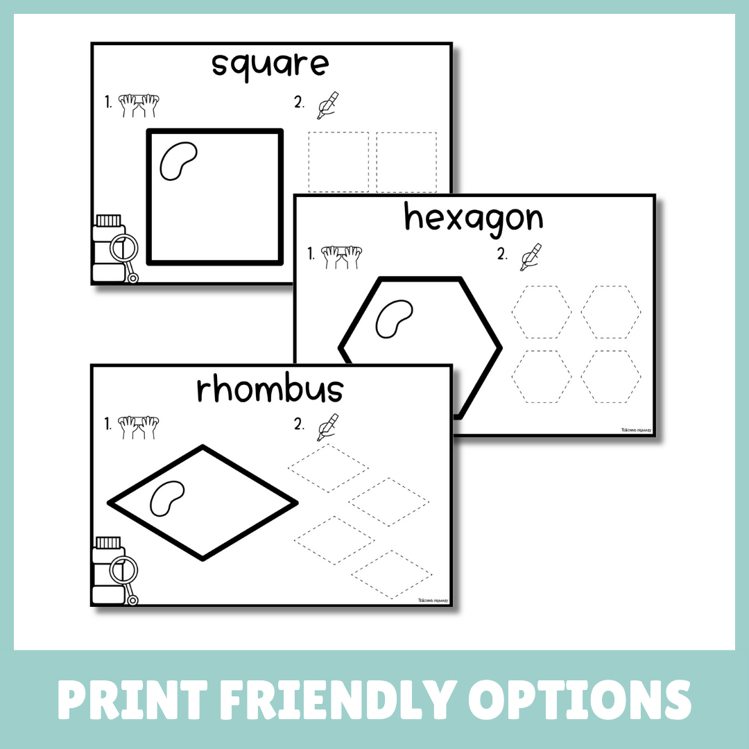 2D Shape Playdough & Tracing Mats | Foundation Maths Centres | Fine Motor