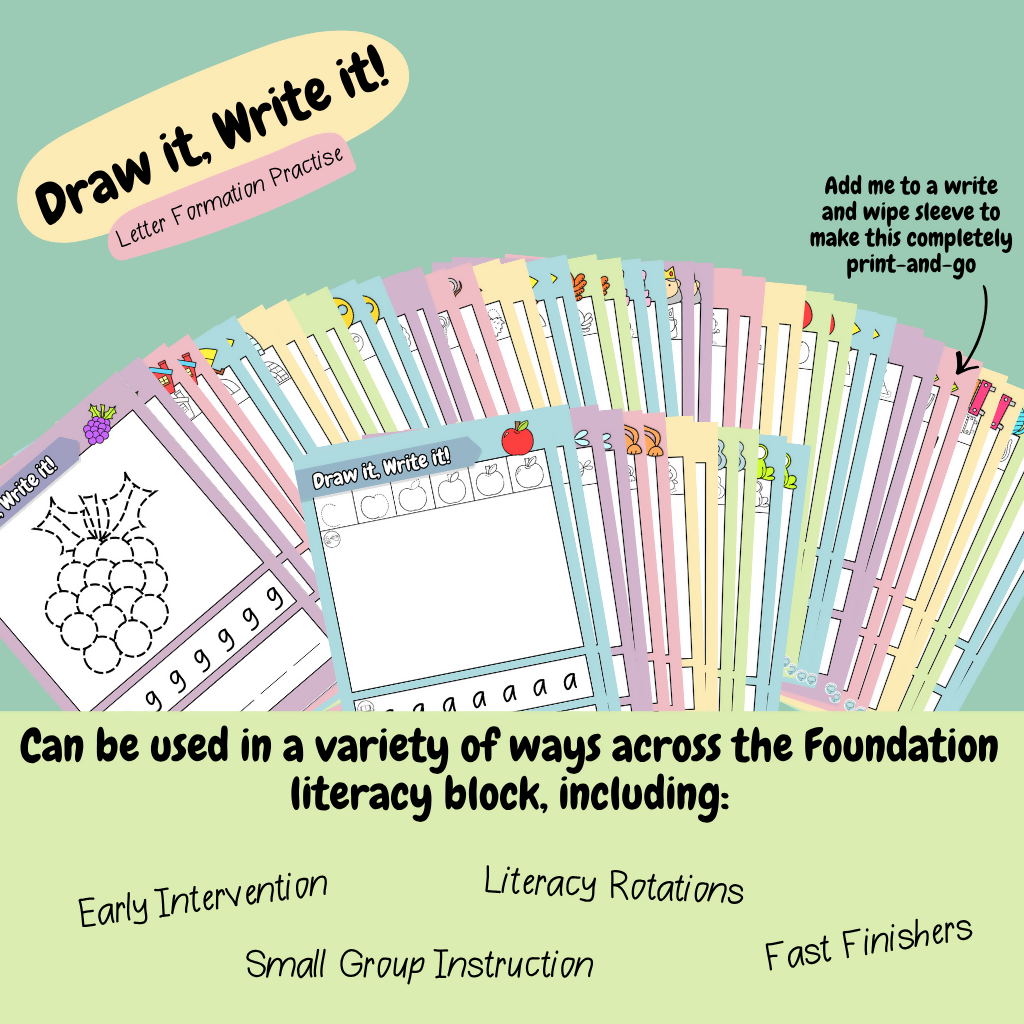 Draw It, Write It | Editable Pencil Control & Letter Formation Practise