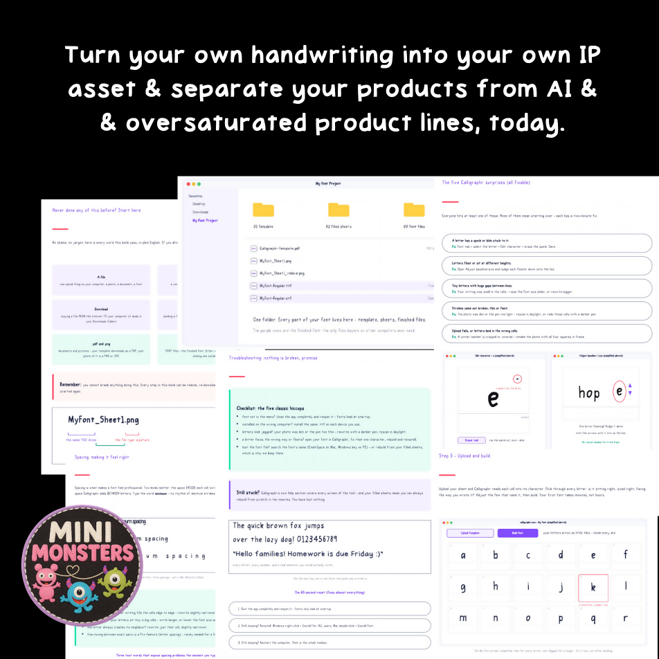 Make Your Own Fonts: Turn Your Handwriting into a Real, Installable Font | Step-by-Step GuideTurn your own handwriting into a real, installable font: the exact method behind every Mini Monsters font you have ever seen. Honestly? I mostly use the same fon