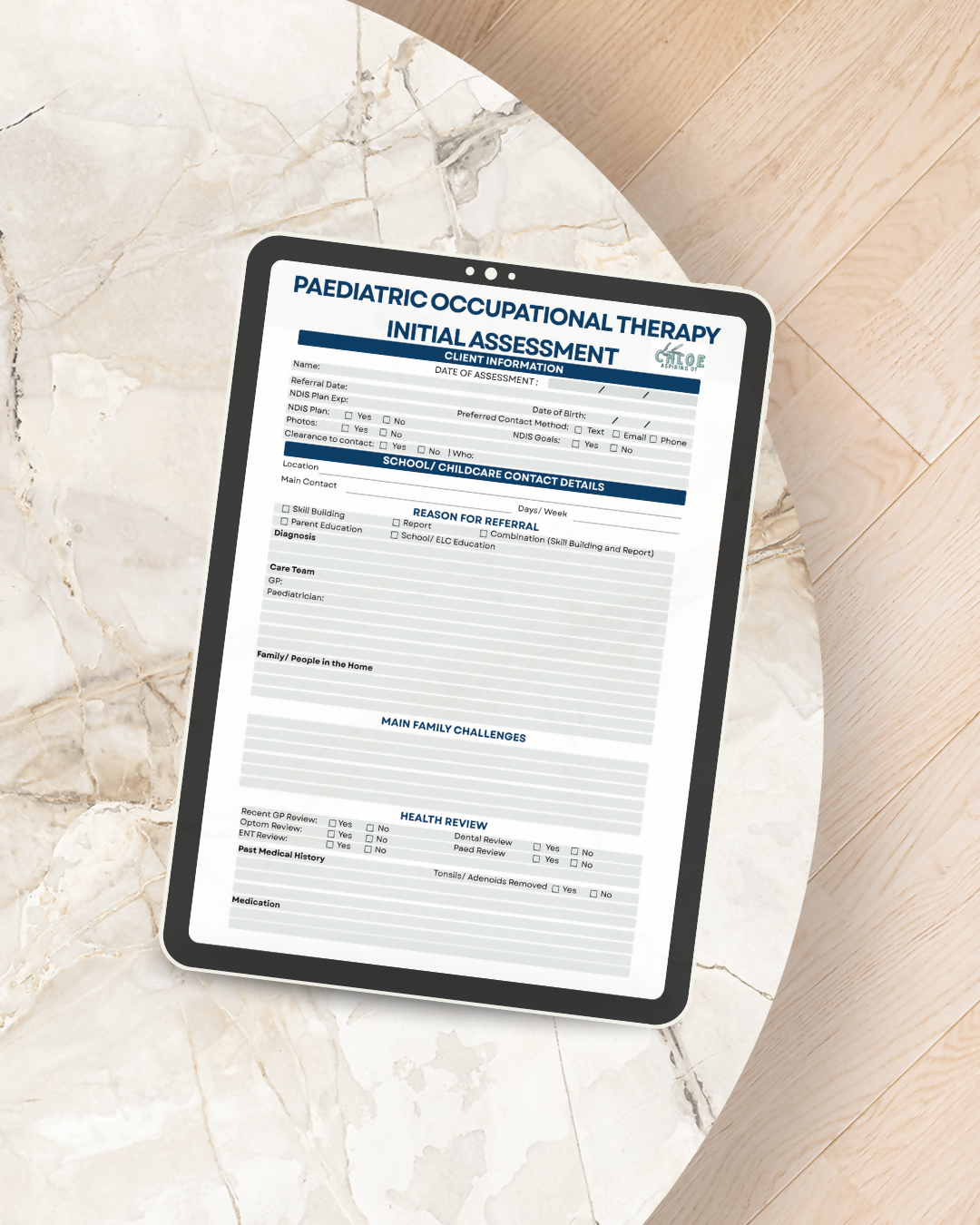 Occupational Therapy Paediatric Initial Assessment