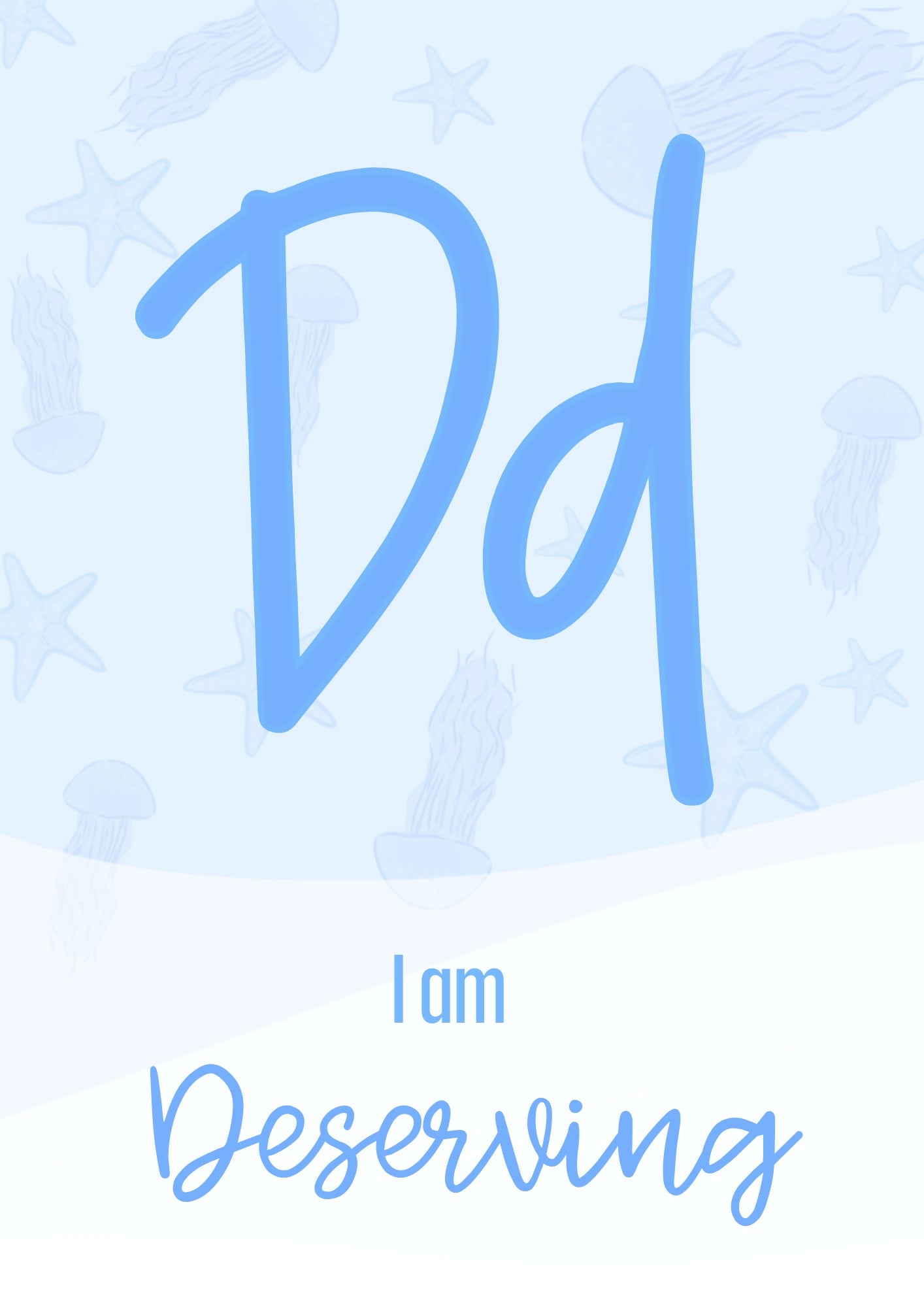 Alphabet Affirmation Posters "I am" - Sweet Tides Pastel Ocean Decor