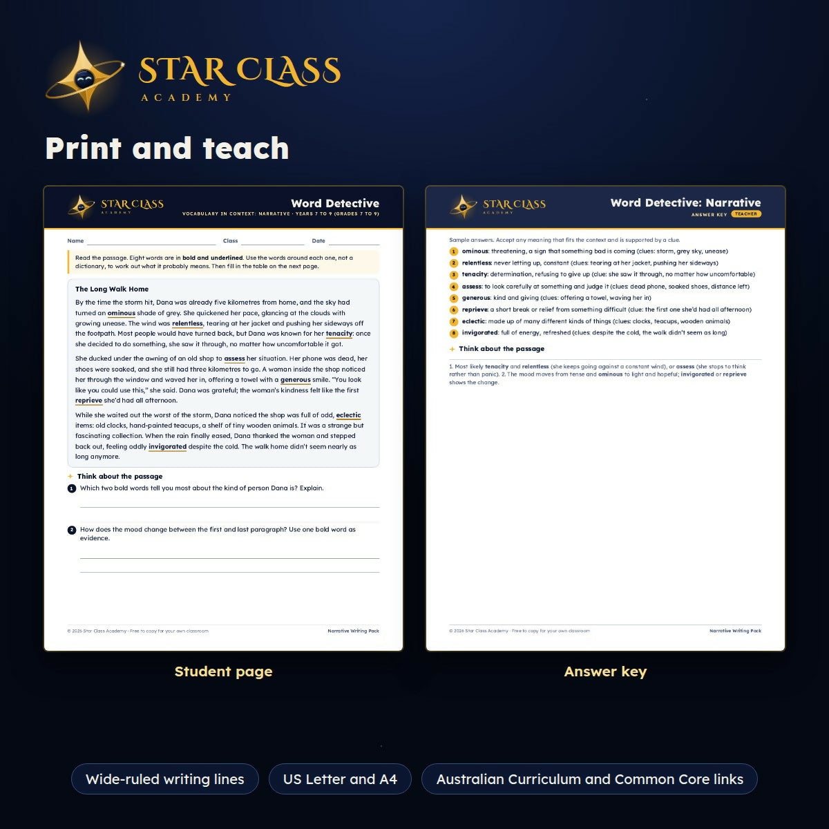 FREE Narrative Writing Worksheets | Story Planning, Grammar | Grades 7-9