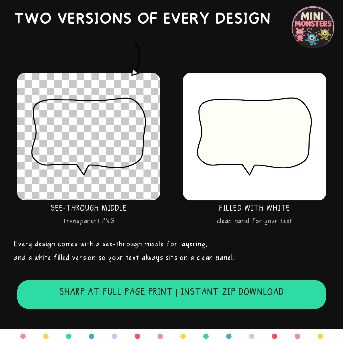 Speech Bubbles Clipart Set 1 | 22 Hand Drawn Images | Transparent PNG and JPEG | Commercial Use