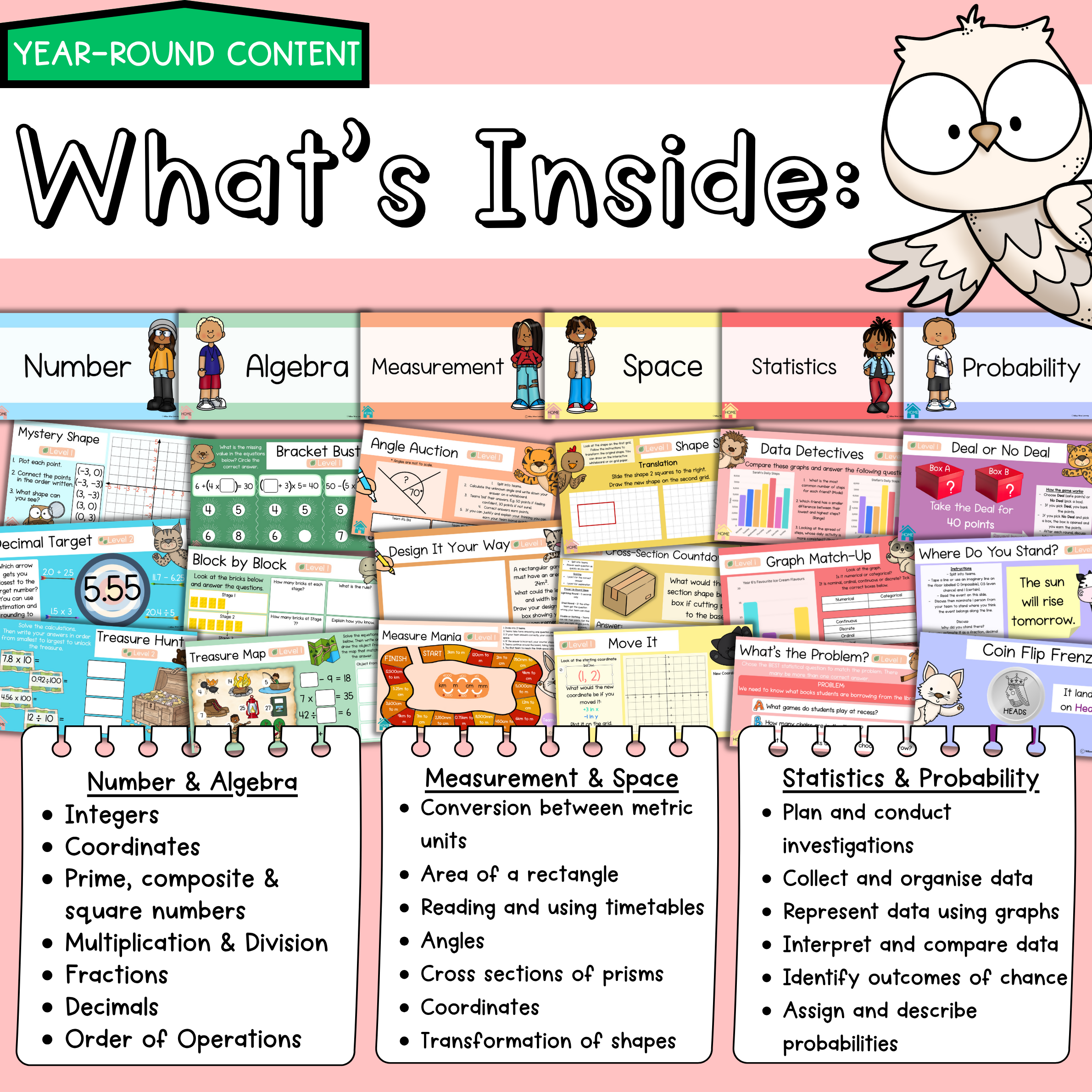 Year 6 Maths Warm Ups I All Content Strands I Australian V9