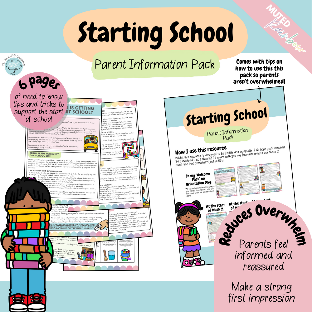 Multiple Colour Themes | Starting School - Editable Parent Handouts