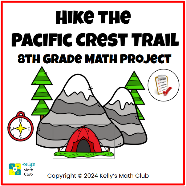 8th Grade Math Review Project PBL- Hike The Pacific Crest Trail - Google Slides and Power Point