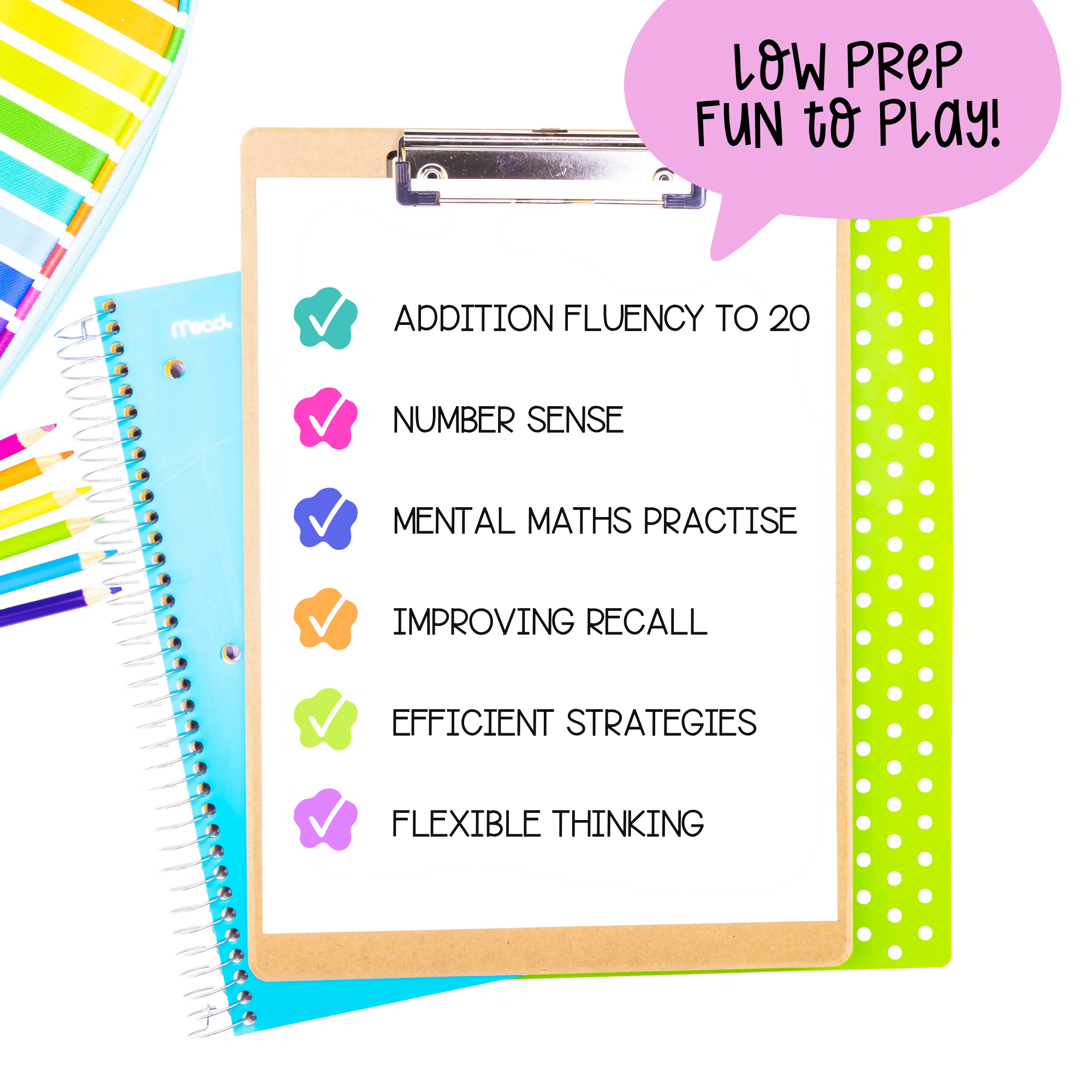 Addition to 20 Board Games | Addition Strategy Games | Math Centers | Addition to 10 & 20 Fluency Practise