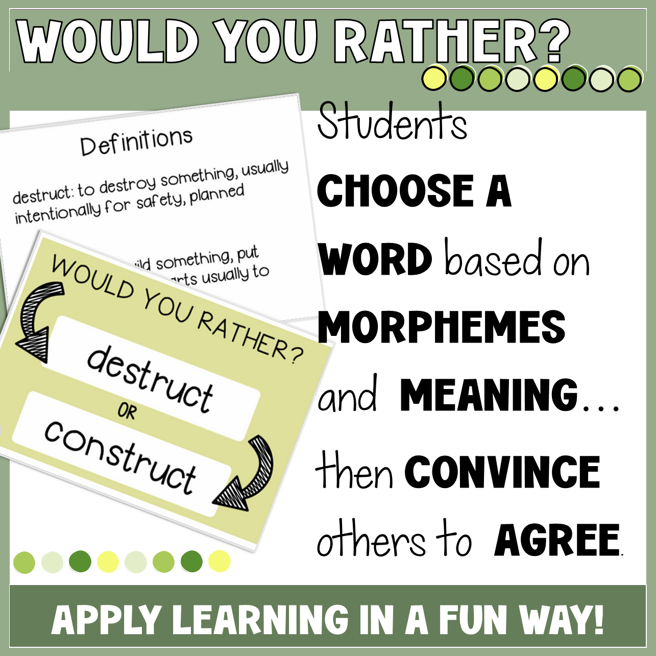 MORPHOLOGY WORD GAME | UPPER PRIMARY | WOULD YOU RATHER? | MORPHOLOGY