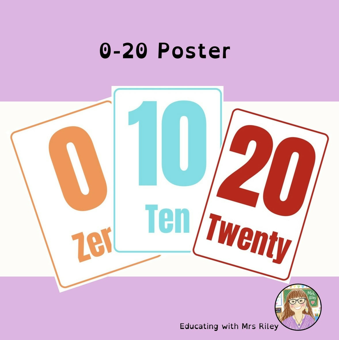 0-20 A4 Number Poster - Colourful