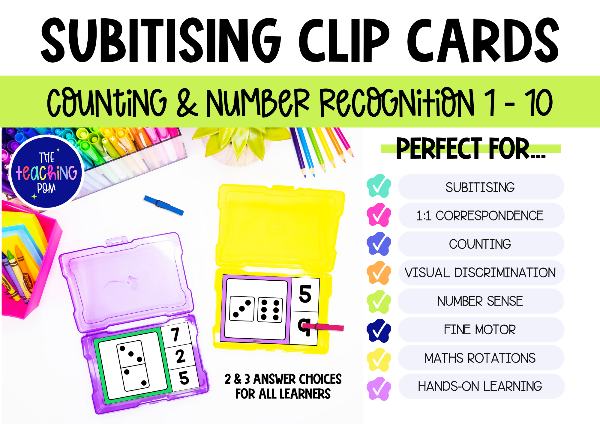 Subitising Clip Cards 1–10 | Number Sense, Counting & Number Recognition Activity