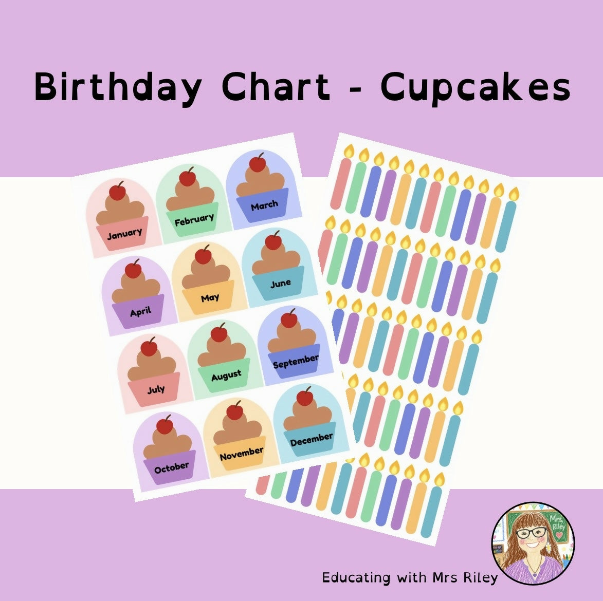 Birthday Chart - Cupcakes