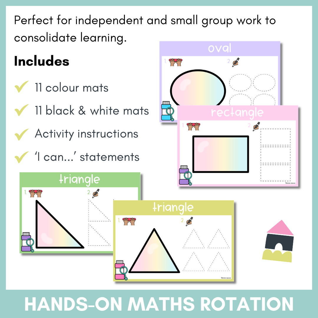 2D Shape Playdough & Tracing Mats | Foundation Maths Centres | Fine Motor