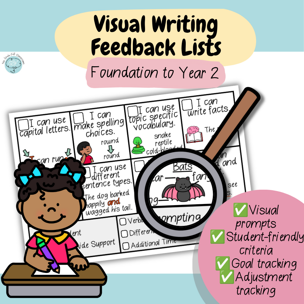Visual Writing Feedback Checklists | Foundation to Year 2