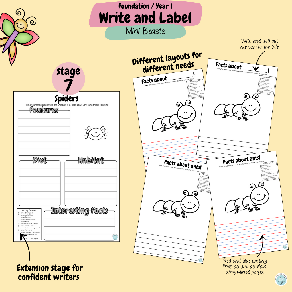 Foundation & Year 1 V9 - Differentiated Information Writing - Mini Beasts