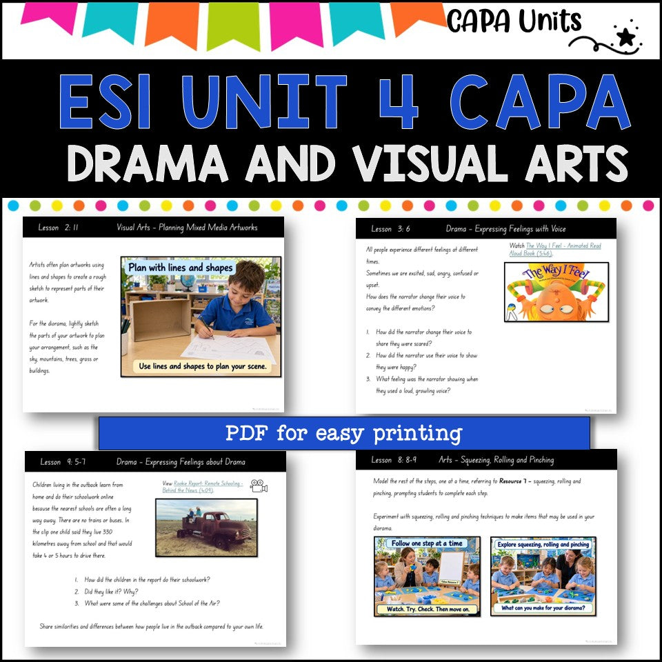 ES1 UNIT 4 NSW DET aligned CAPA Complete Unit- visual arts and drama