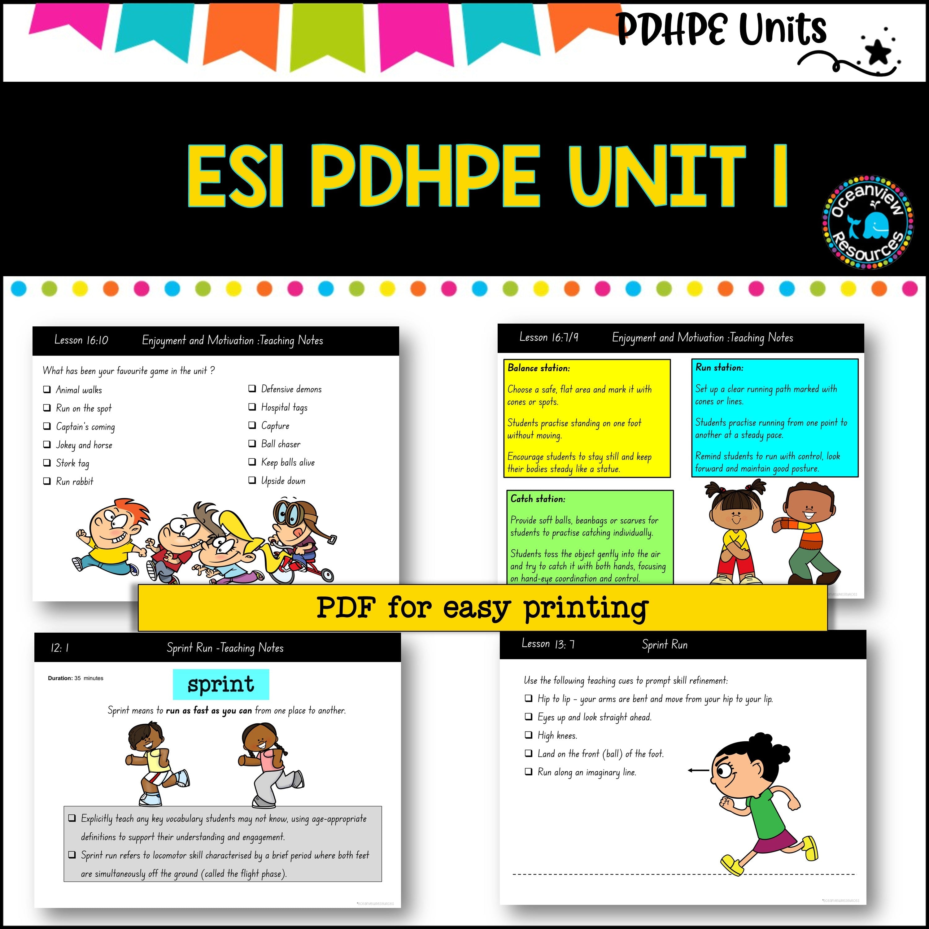 ES1 (kinder) UNIT 1 NSW PDHPE - Movement, Health, Relationships, Safety, wellbeing. identity, physical activity
