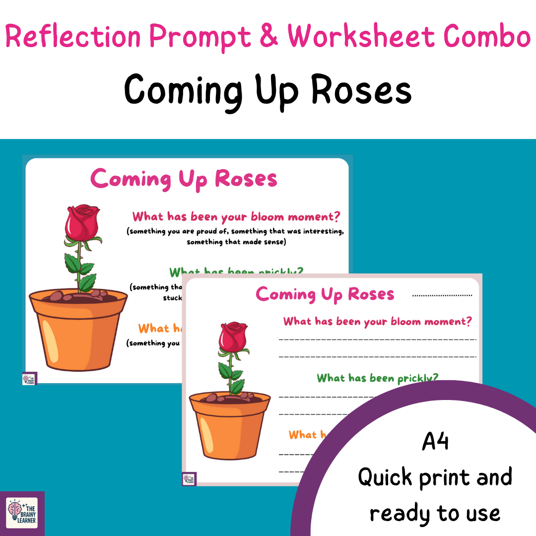 Coming up Roses Reflection poster and worksheet