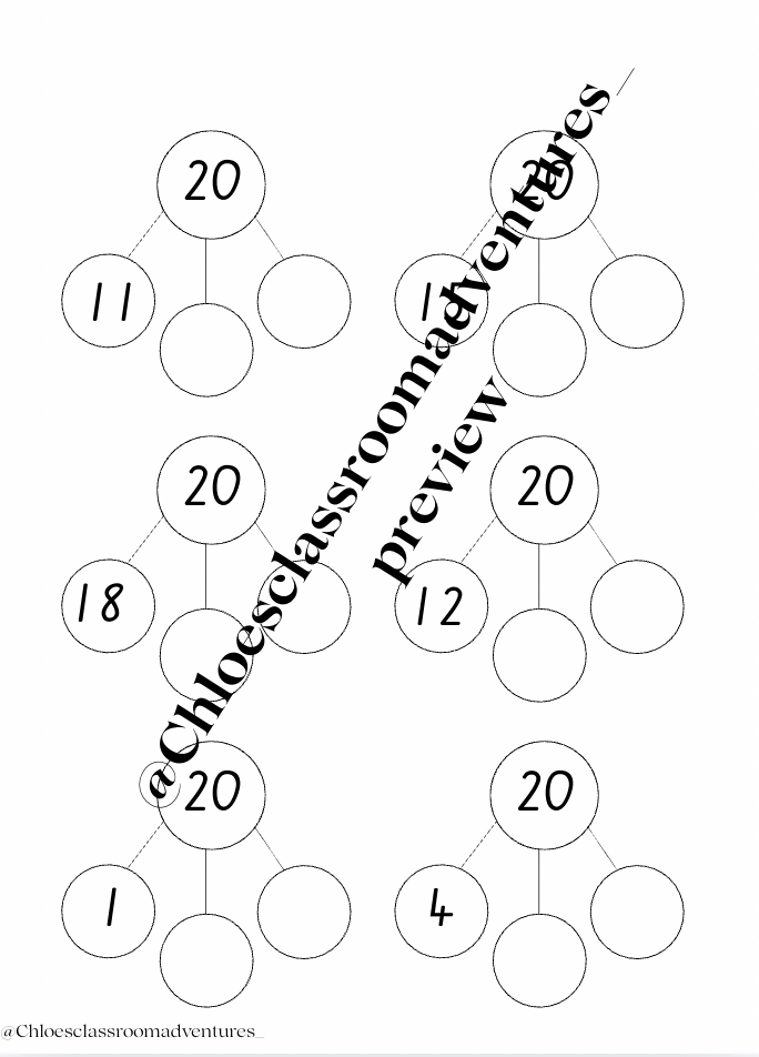 Number Bonds| Making 10 / Making 20| Part-part-whole | Maths Worksheets | Canva | Editable |Maths Curriculum Aligned | K-2