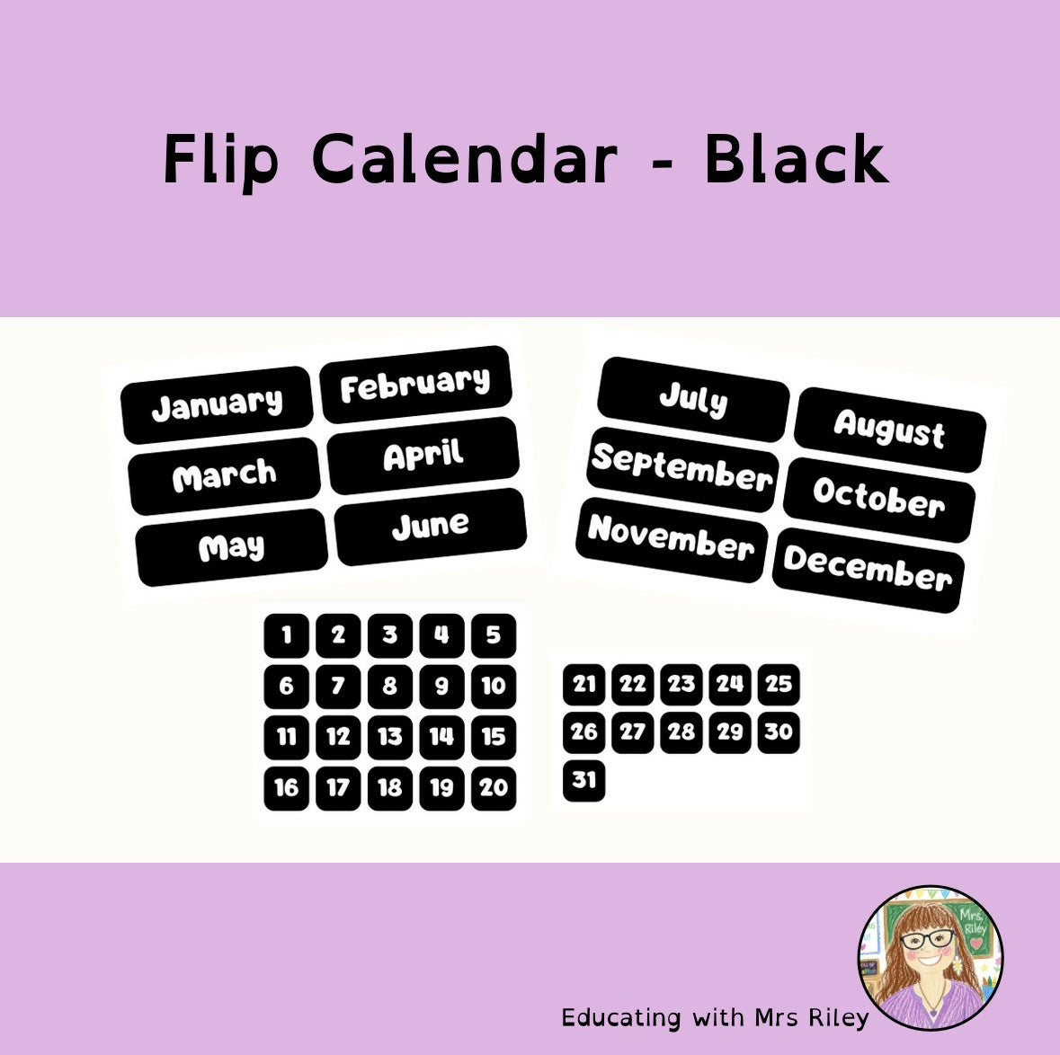 Flip Calendar - Black
