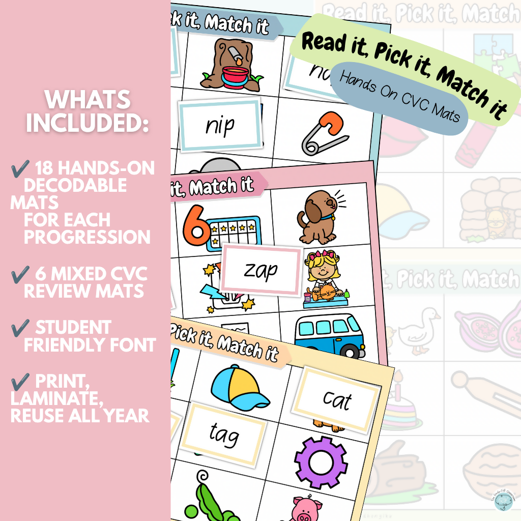 Read It, Pick It, Match It | Hands-On, CVC, Progression-Aligned Mats