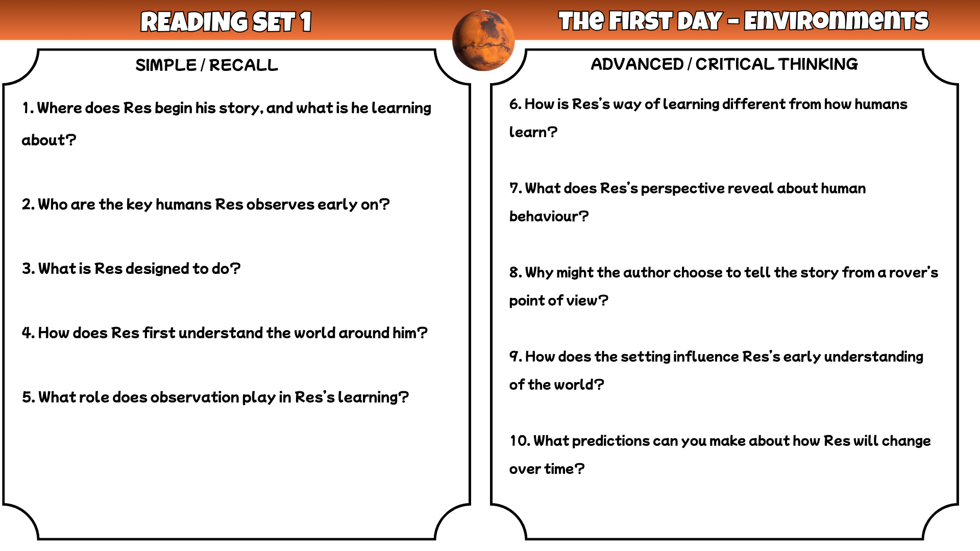 A Rover’s Story Comprehension Questions and Answer Key PDF | Jasmine Warga Novel Worksheets for Grades 4–6