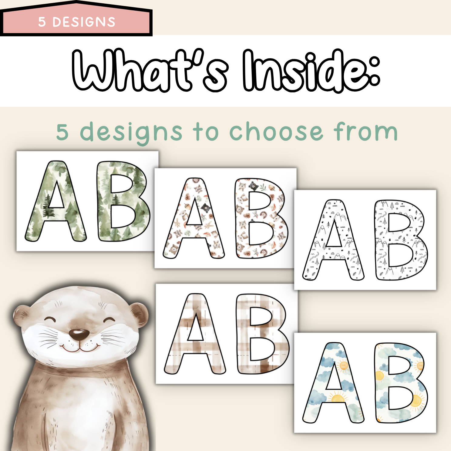 Forest Friends Bulletin Board Letters | Editable Lettering Pack Decor Woodland